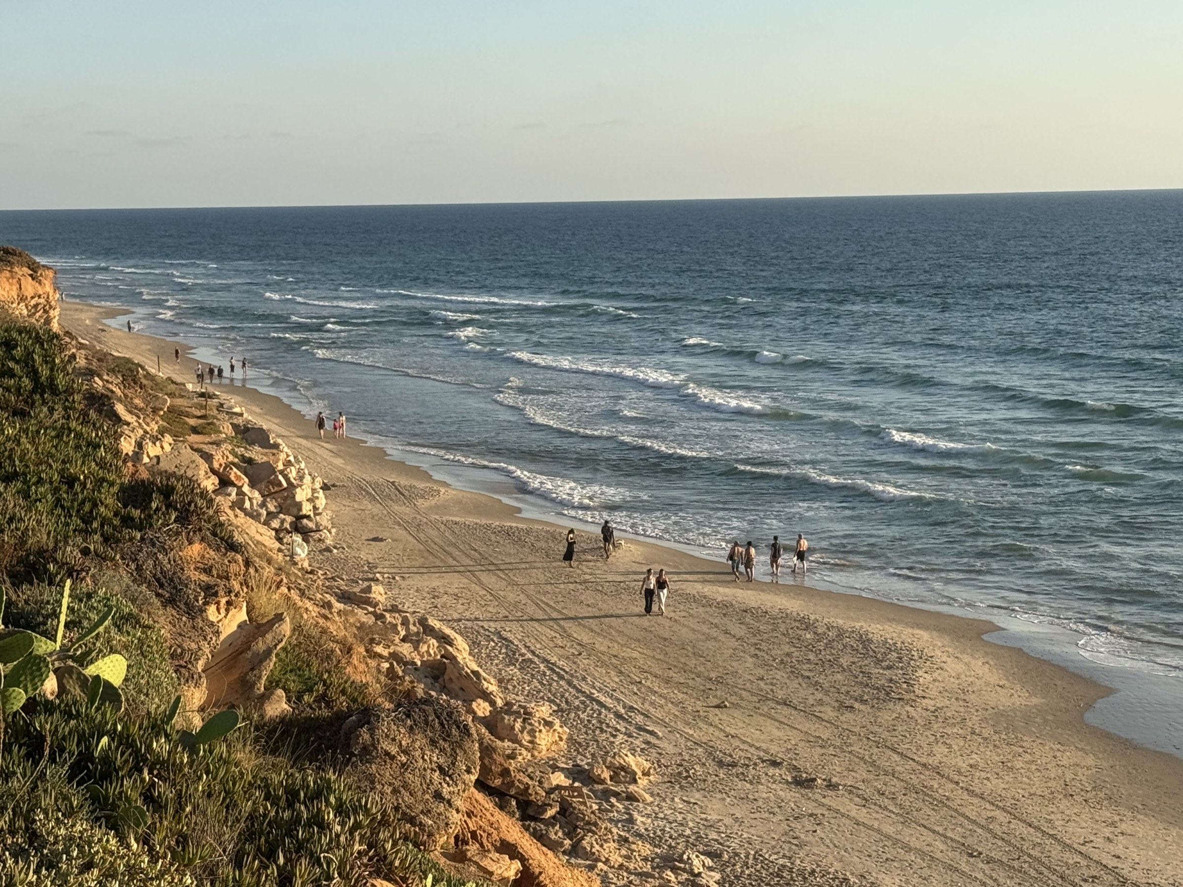 The Mediterranean coastline and sandy beach at Beit Yanai, photographed by Amir