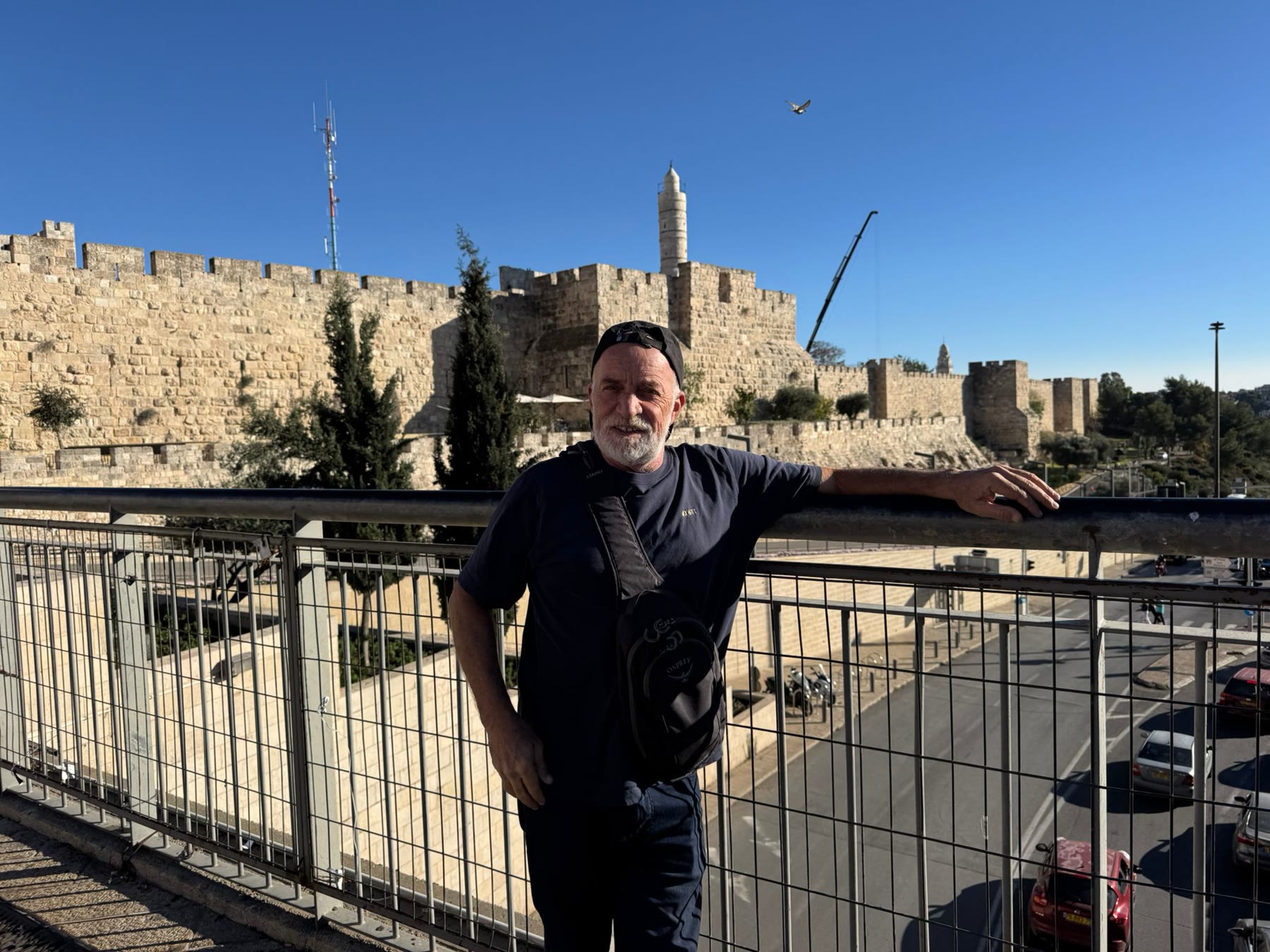 Amir in front of Jerusalem's Old City walls