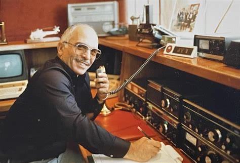 King Hussein JY1 at an amateur radio operating desk