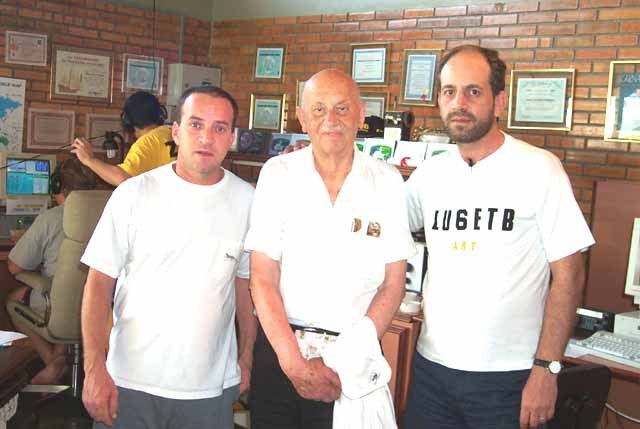 Left to right: Amir 4X6TT, PY5GA, and LU6ETB.