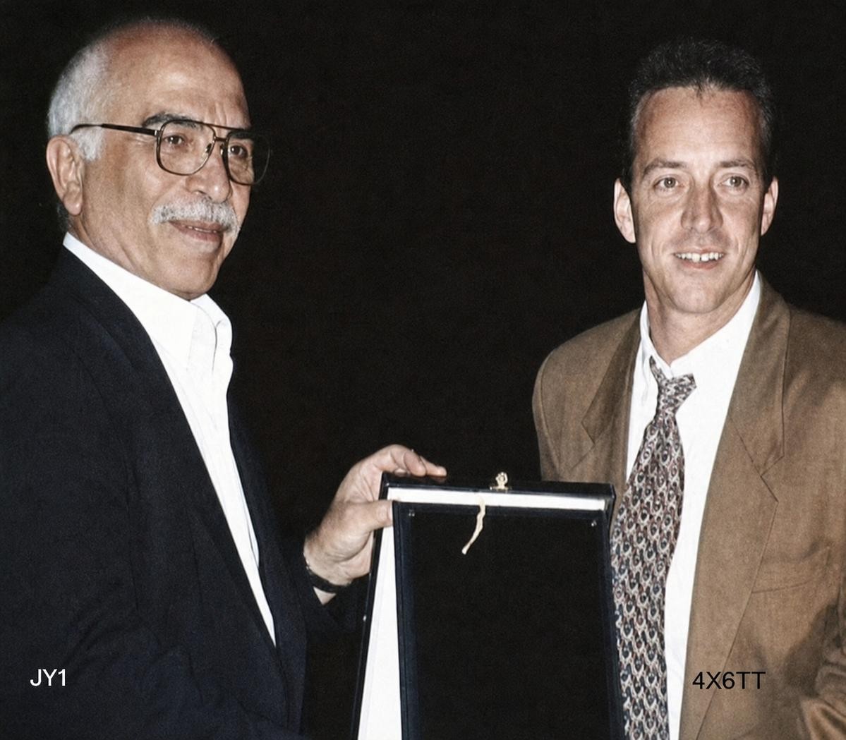 Amir 4X6TT with King Hussein JY1. Restored archival photograph.