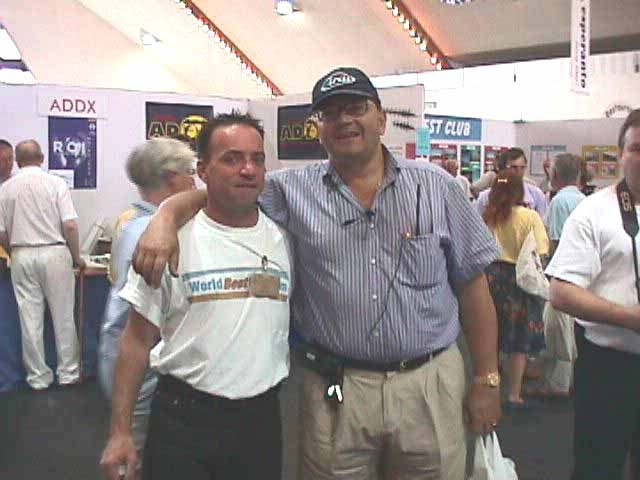 Amir with a fellow amateur radio operator.