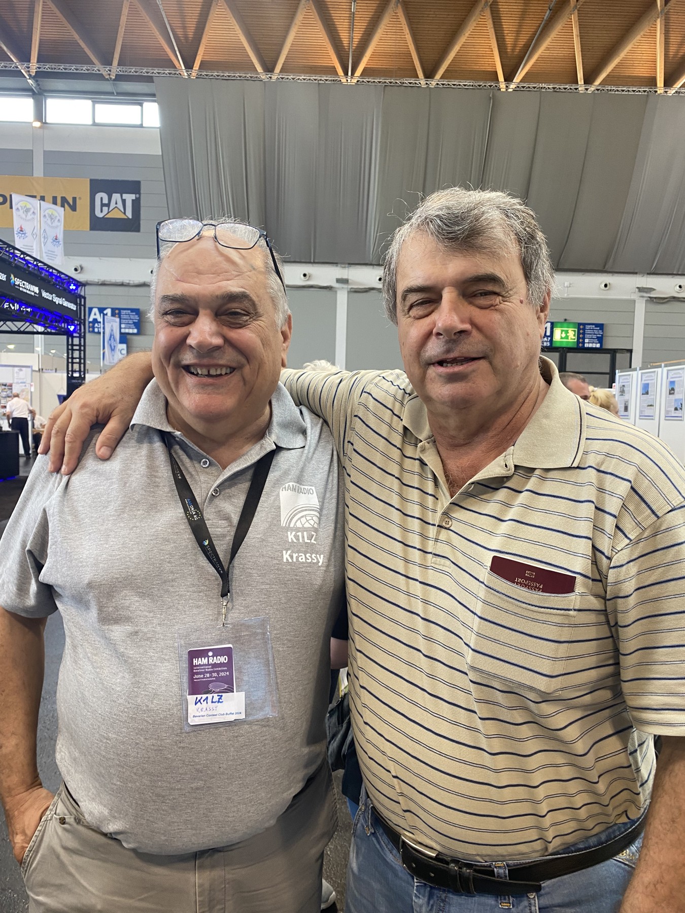 Amir with a fellow amateur radio operator in Friedrichshafen. 29 June 2024.